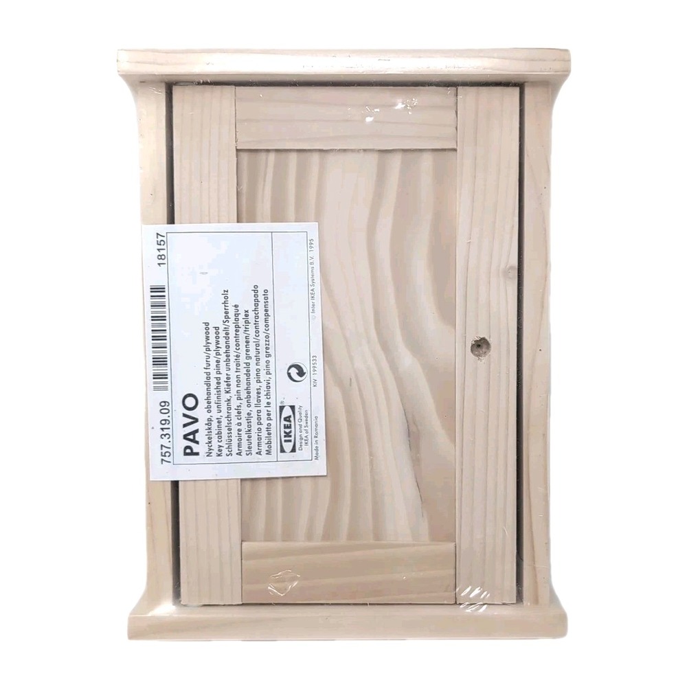 NEW Ikea 1995 IKEA PAVO Unfinished Pine Wood Key Cabinet 757.319.09 NOS Sealed